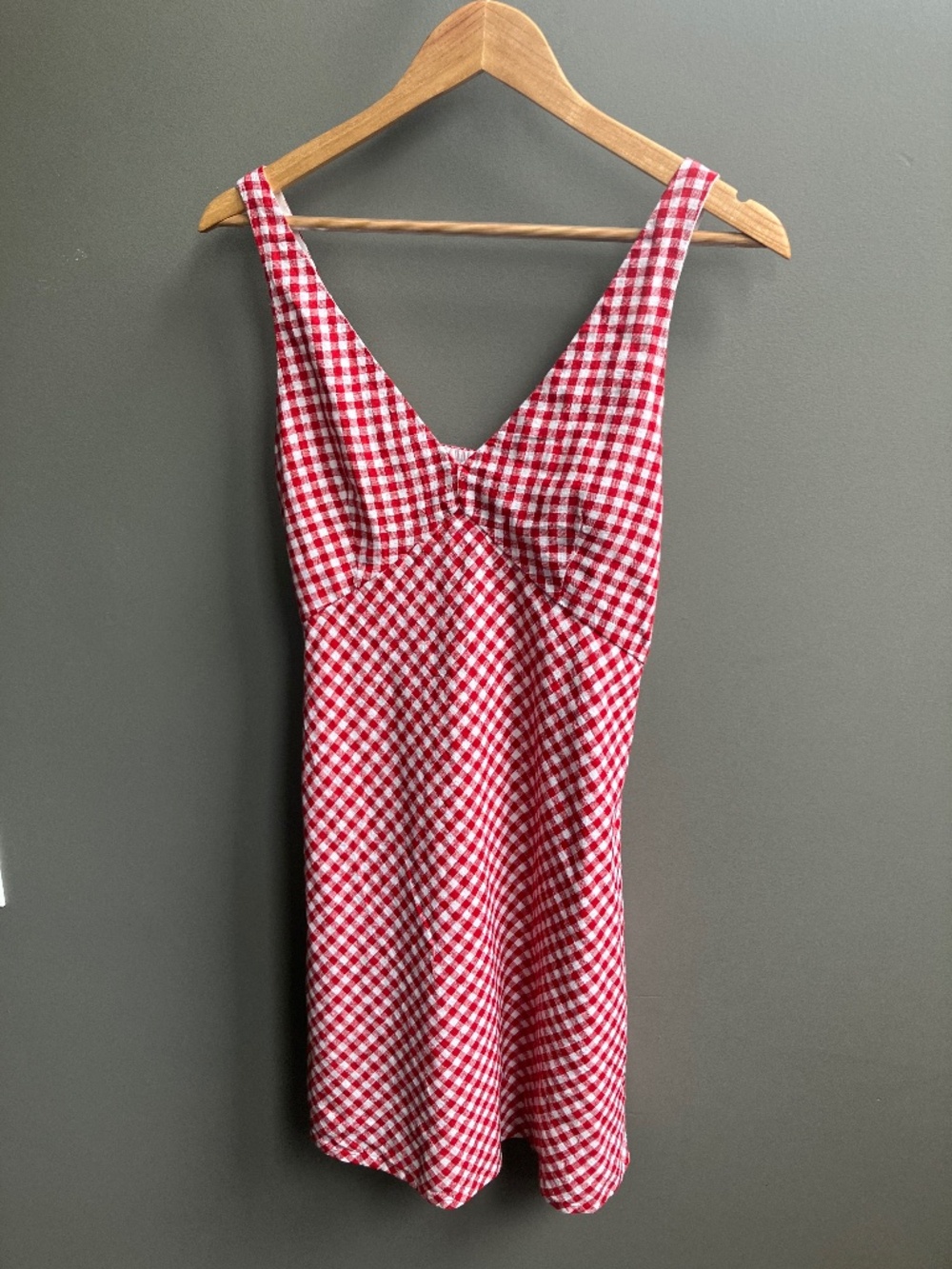Abercrombie & Fitch Red Gingham Mini Dress | Size Small | Adjustable Straps